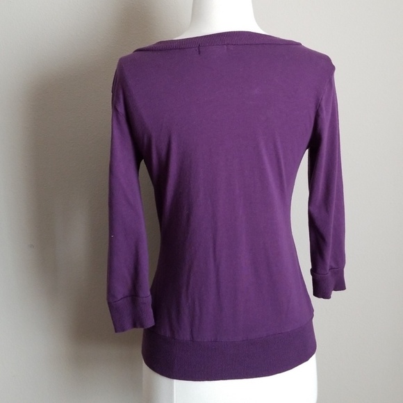 Purple 3/4 sleeve cardigan - Picture 6 of 7